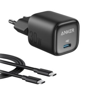 Anker Zolo 30W Compact USB C Charger With Cable - Black