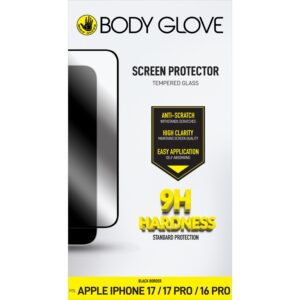 Body Glove Tempered Glass Screen Protector - Apple iPhone 17/17 Pro/16 Pro - Black Border