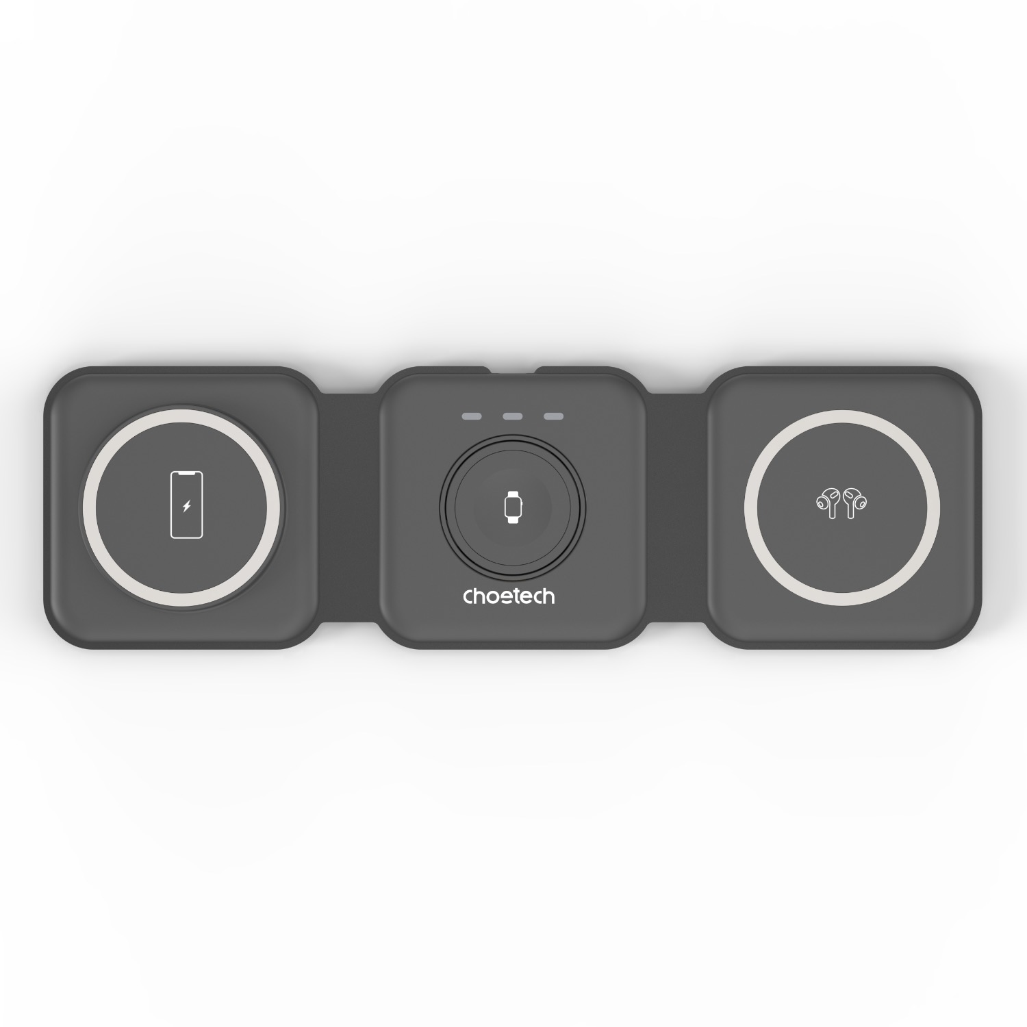 Choetech Foldable 3-in-1 Magnetic Wireless Travel Charger T588-F 15W - Black