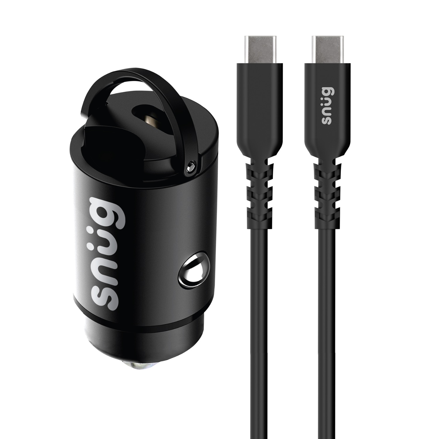 Snug Mini PD Port Car Charger With Type-C Cable - 30W