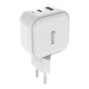 Snug 2 Port USB/Type C Wall Charger 45W - White